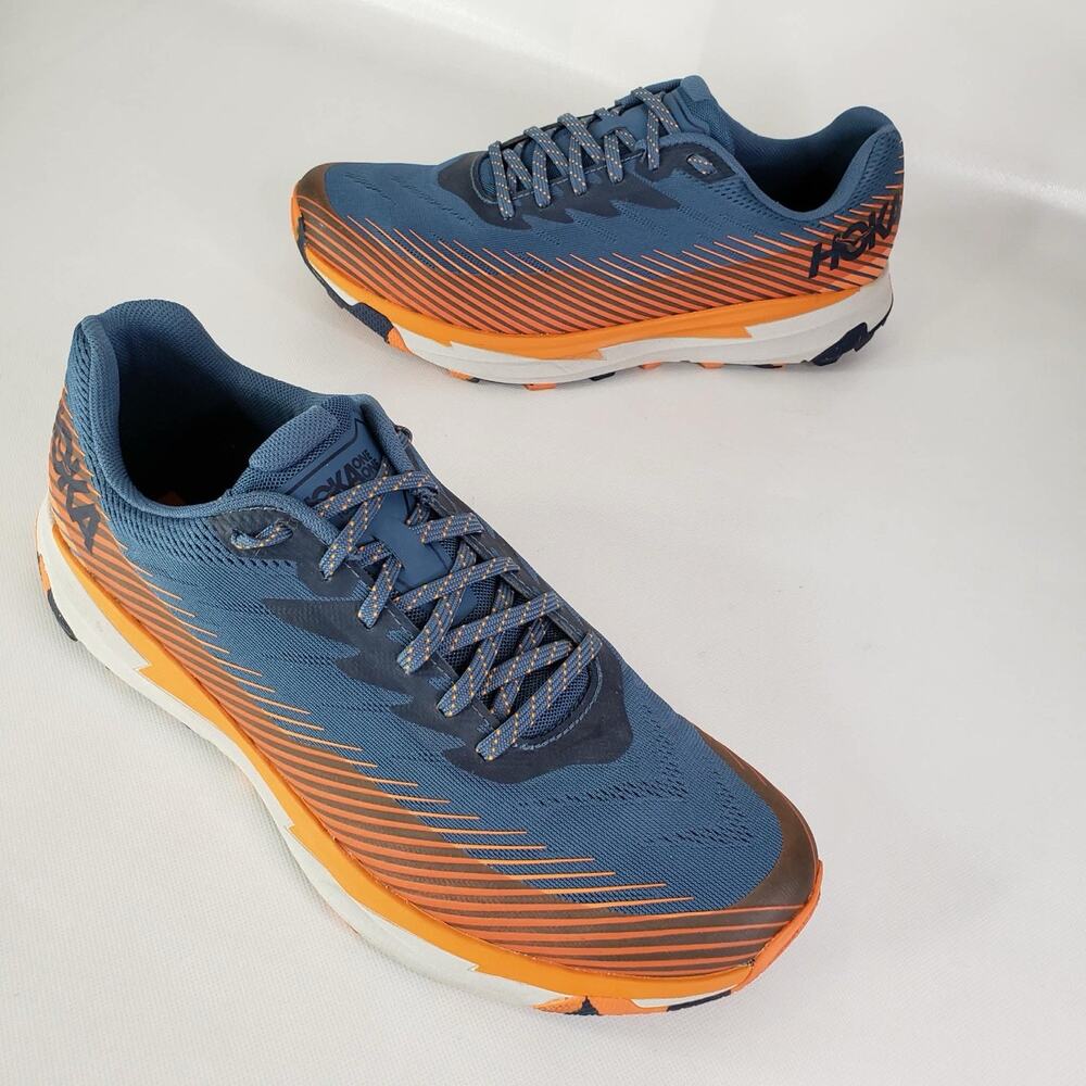 Hoka One One Torrent 2 Running Shoes Mens 12.5 Navy Orange 1110496 Trail Sneaker - Picture 1 of 9